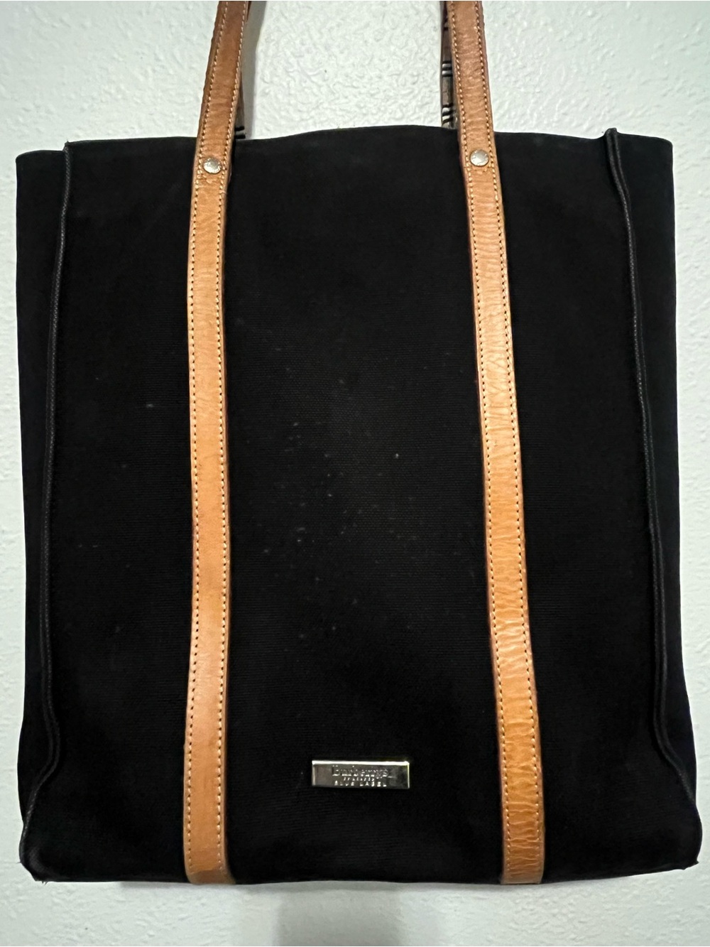 BURBERRYS Blue Label Vintage Canvas & Leather Shoulder Bag Black Tan Nova Check - Picture 6 of 16